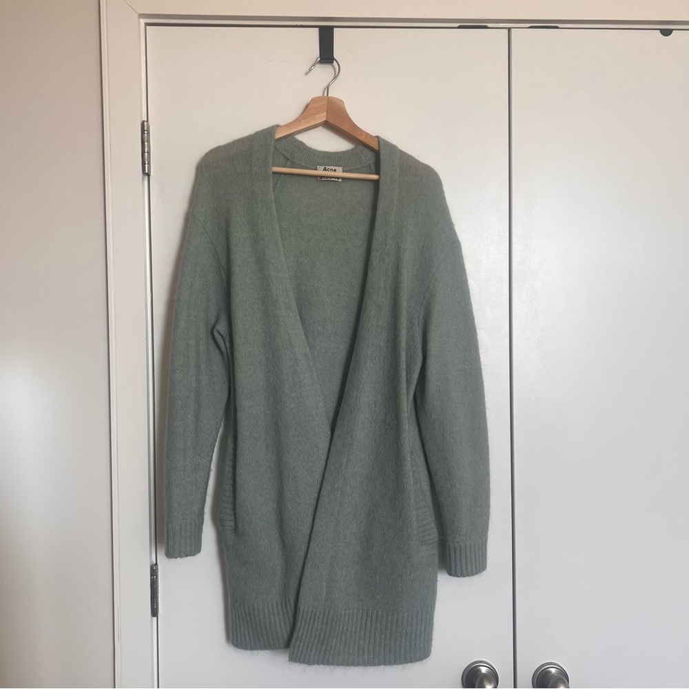 Acne Soft Blue-Gray Mohair Cardigan